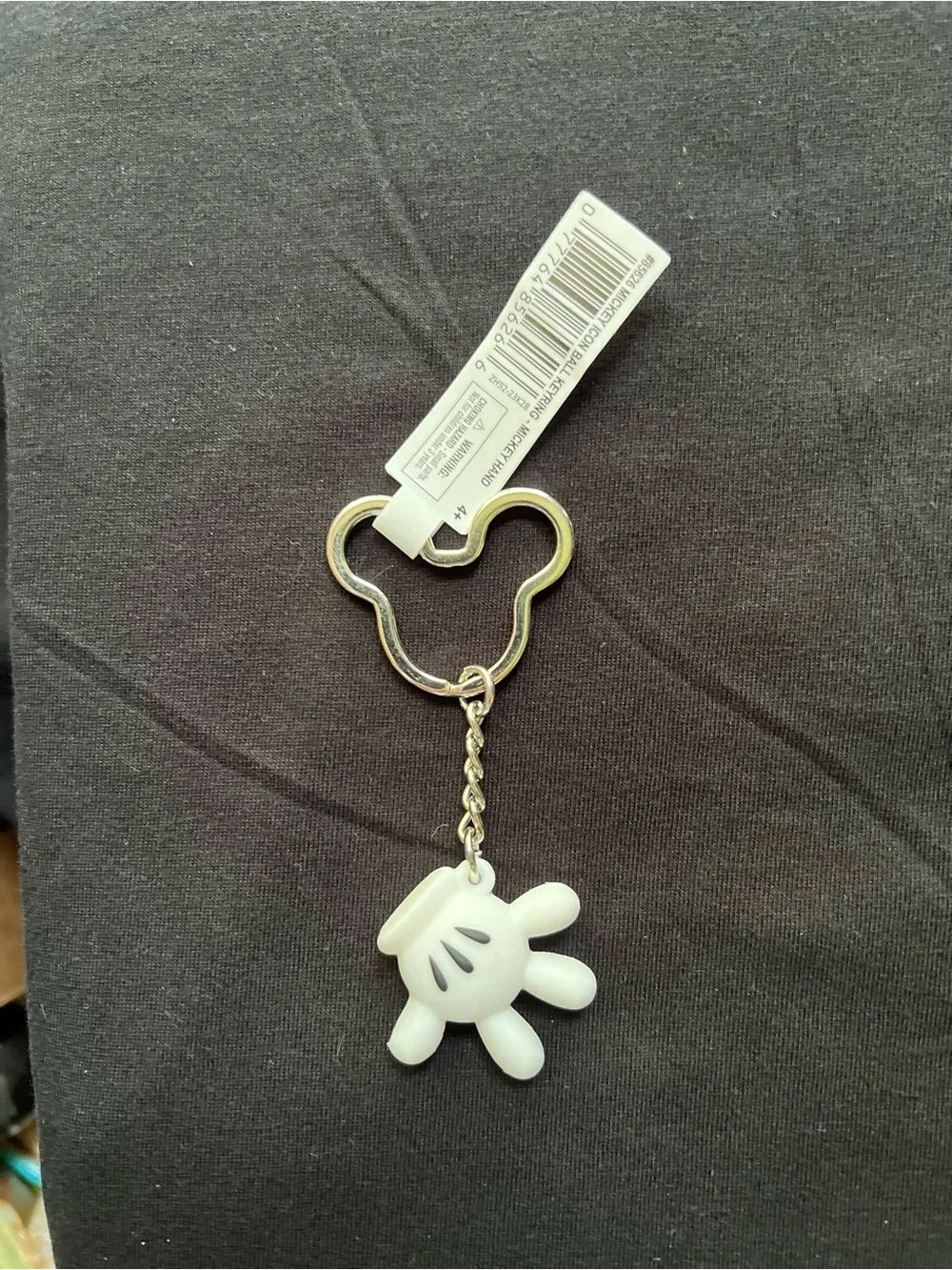 Disney White Mickey Glove Keychain Bag Charm